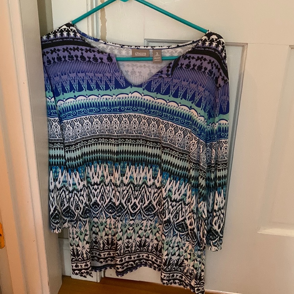 Chicos print 3/4 sleeve size 3